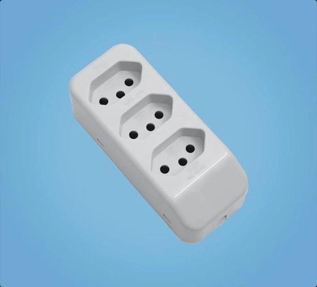 Imagem de Tomada Tripla 2polos + Terra 20a/250v Cinza - Fame