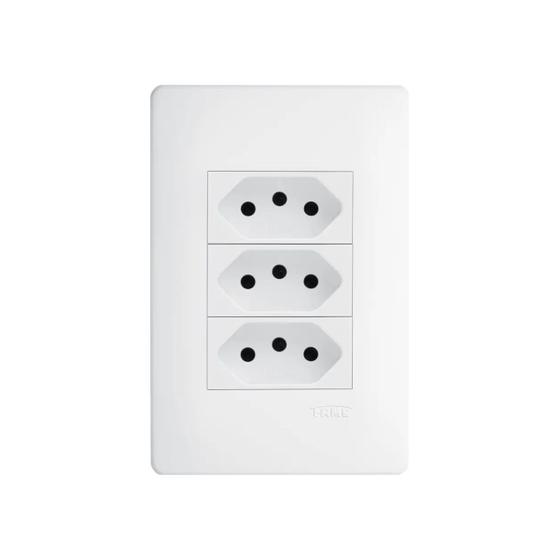 Imagem de  tomada tripla branco 2p+t 20a/250v~ 3127 - habitat