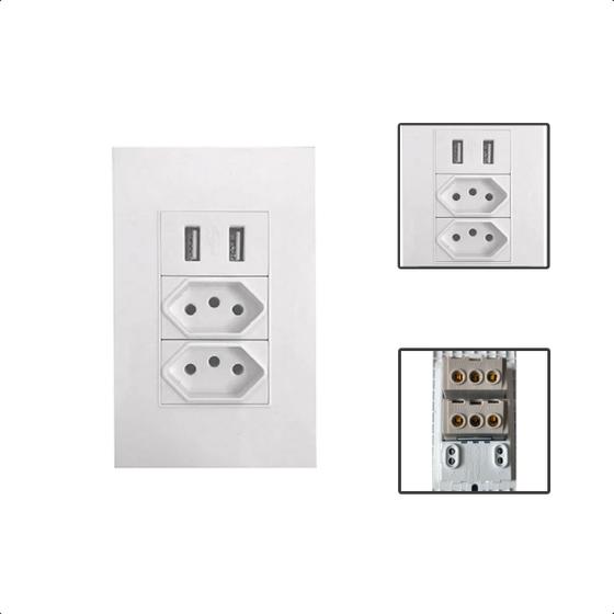 Imagem de Tomada USB De Parede Bivolt 2.1A 5V
