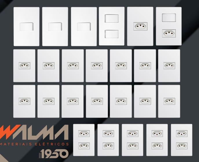 Tomadas E Interruptores (25 Pç) Kit Casa modular Linha WALMA VIVENCE Menor preço em Tomadas E Interruptores (25 Pç) Kit Casa modular Linha WALMA VIVENCE