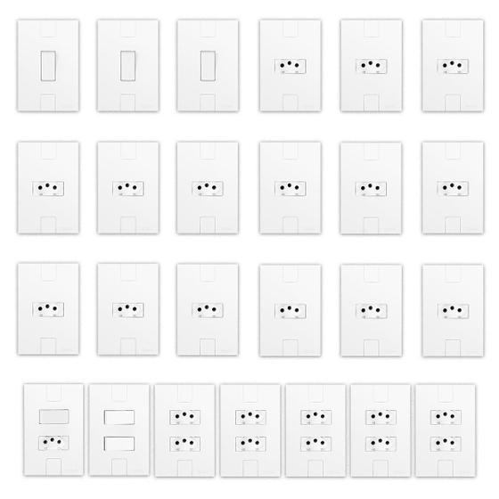 Tomadas E Interruptores Kit 25 Peças Casa Modular Linha Premium Menor preço em Tomadas E Interruptores Kit 25 Peças Casa Modular Linha Premium