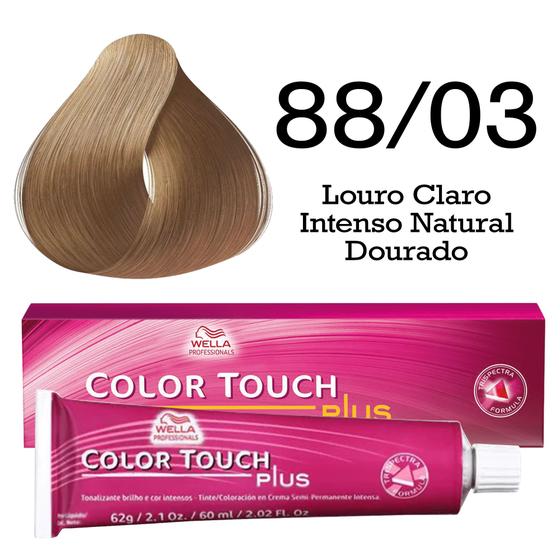Tonalizante Color Touch 88/03 Louro Claro Intenso Natural Dourado Wella ...