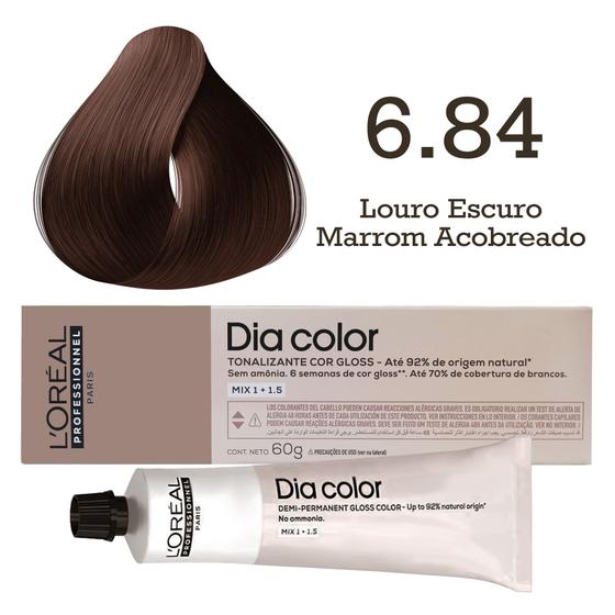 Imagem de Tonalizante Dia Color 6.84 Louro Escuro Marrom Acobreado  L'Oréal Professionnel