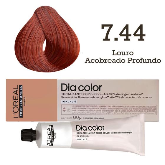 Imagem de Tonalizante Dia Color 7.44 Louro Acobreado Profundo L'Oréal