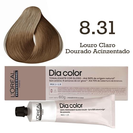 Tonalizante Dia Color 8.31 Louro Claro Dourado Acinzentado L'Oréal ...