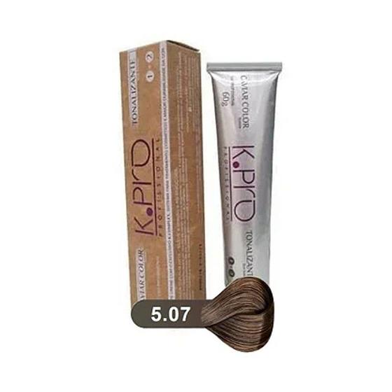 Imagem de Tonalizante Profissional sem Amônia K.PRO Caviar Color 5.07 Castanho Claro Natural Marrom 60g