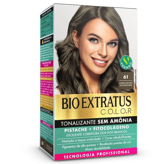 Imagem de Tonalizante Sem amônia Bio Extratus Color Louro Escuro Acinzentado 61