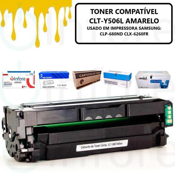 Imagem de Toner CLT-Y506L 506 CLT-506L Amarelo Para CLP-680 CLX-6260 CLP-680ND CLX-6260FR Compatível