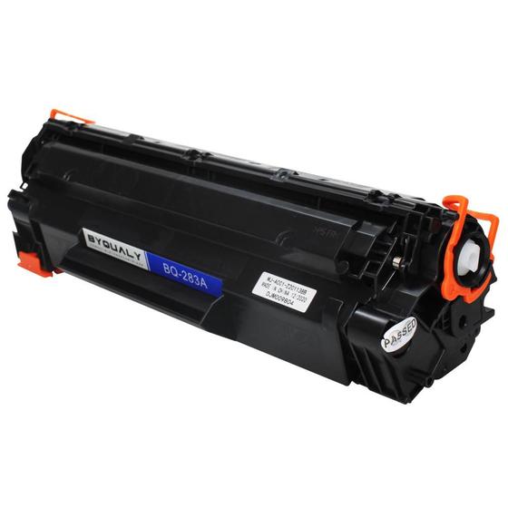 Imagem de Toner Com Impressão de 1.500 Páginas Byqualy Alto Rendimento  Compatível Impressora HP Laser Jet Pro CF283A  M125/M127FN/M201/M125nw