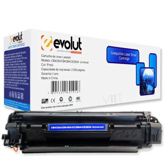 Imagem de Toner Compatível 35A, 36A, 85A Evolut p/ LaserJet P1005 P1006 M1120 mfp M1522 mfp P1505 P1505n P1102