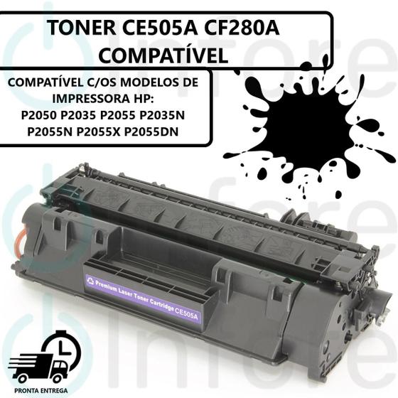 Imagem de Toner Compatível C/ P2055 P2050 P2035 M401 M425 P2055x M401DN M25DN P2035N P2055DN Ce505a 05a Cf280a