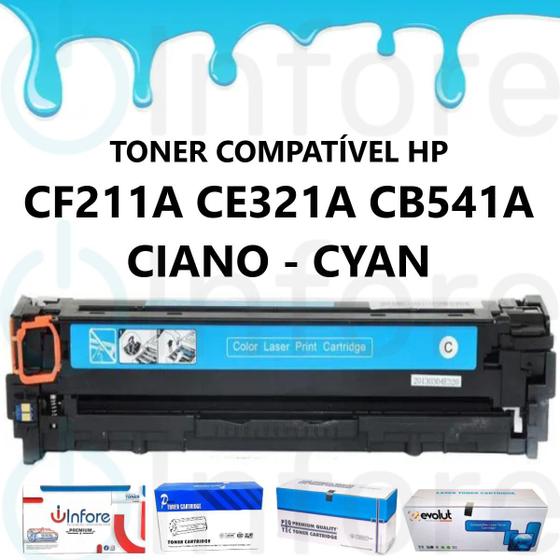 Imagem de Toner Compatível Cf211a Ce321a Cb541a P/ Cm1415 Cp1525 Cp1215 Cp1510 Cp1515 Cm1312 M251 M276 M251n