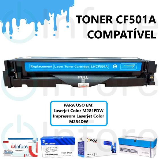 Imagem de Toner Compatível CF501A 202a cf501a M254 M280 M281 M281FDW M254DW Ciano