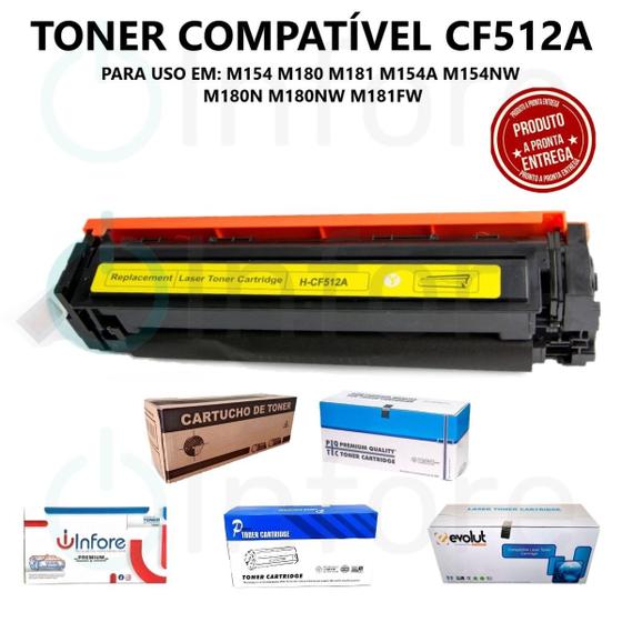 Imagem de Toner compatível cf512a amarelo  CF512A CF512 M180 M154 Yellow Compativel