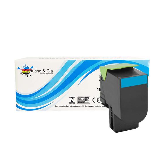 Imagem de Toner Compatível Lexmark  CX410 CX510DN 80C8SC0 Ciano 4K