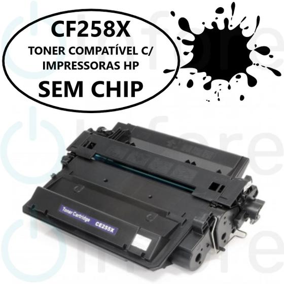 Imagem de Toner Compatível P/ M428fdw M404dw M428dw M404n CF258X Cf258X SEM CHIP 58X - SEM CHIP