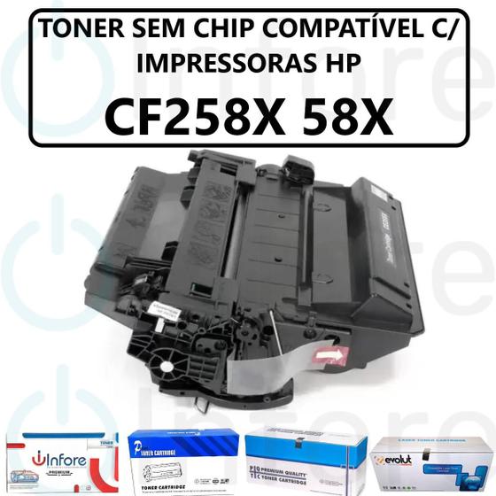 Imagem de Toner Compatível P/ M428fdw M404dw M428dw M404n CF258X Cf258X SEM CHIP 58X - SEM CHIP