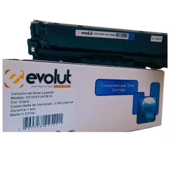 Imagem de Toner compativel para hp cf381a/ce411a/cc531a cyan 2.8k universal evolut