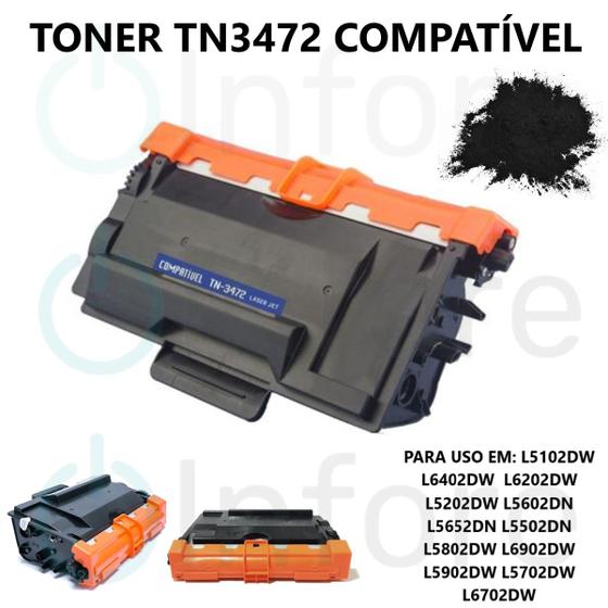 Imagem de Toner Compatível TN3472 TN880 P/ L5652dn L5702dw L5502dn L5102