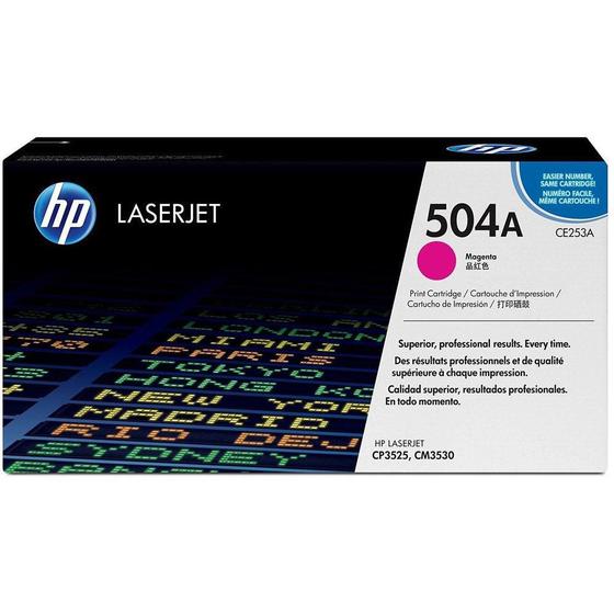 Imagem de Toner HP 504A Magenta Laserjet Original (CE253A) Para CP3525dn, CM3530fs, CP3525n