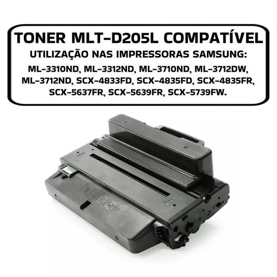 Imagem de Toner P/ Samsung Mlt-d205 Mlt-d205l Scx4833 Ml3710 Ml3310