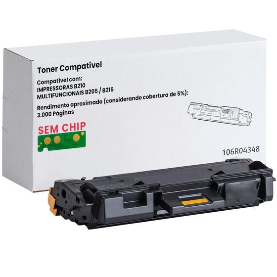 Imagem de toner para impressora xerox b215/ B205 / B210 compatível 106R04348 SEM CHIP