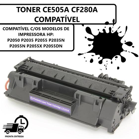 Imagem de Toner Premium Para P2050 P2035 P2055 M401 Ce505a 05a Cf280a 80a Compatível Preto