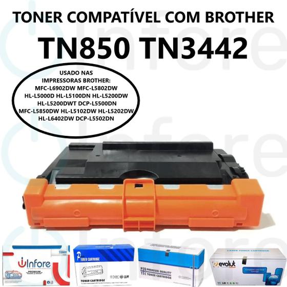 Imagem de Toner Premium Tn3442 Tn-3442 Tn850 Tn-850 Compatível Para L5502dn L5102dw L5652dn L5702dw