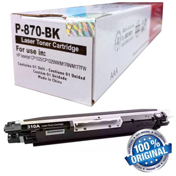 Imagem de Toner Preto Black Impressora CP1020 Cp1025 Ce310 311 312 313 126a M175