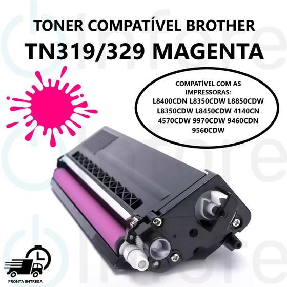 Imagem de Toner TN319 TN329 Compatível com L8400CDN L8350CDW L8850CDW L8350CDW L8450CDW 4140CN 4570 Magenta