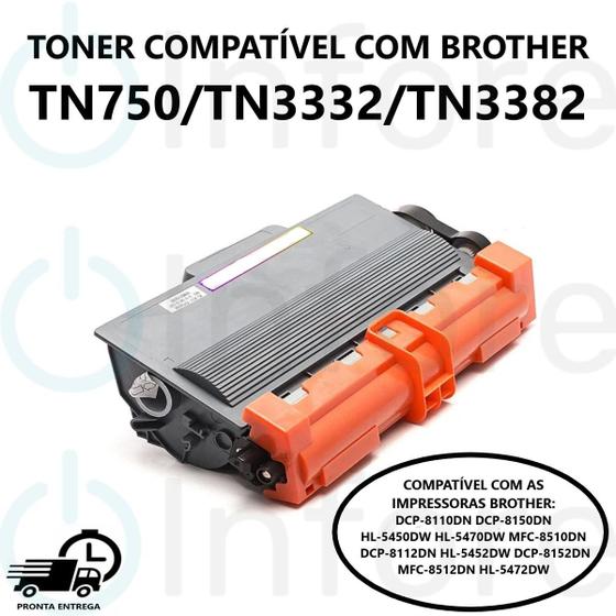 Imagem de Toner TN750 TN3382 Compatível com DCP-8112DN HL-5452DN DCP-8152DN MFC-8512DN