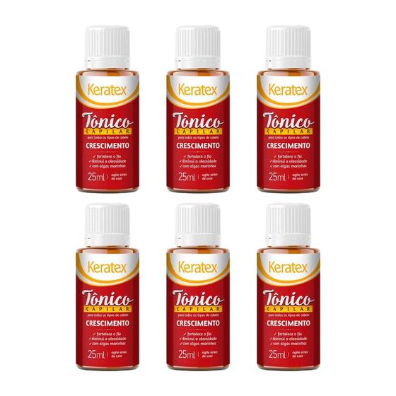 Imagem de Tonico Capilar Fixed Keratex Crescimento 25ml - Kit C/ 6un