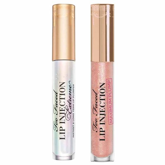 Imagem de Too Faced Lip Injection Kit - Gloss Hidratante Transparente + Gloss Volumizador Cotton Candy Kisses