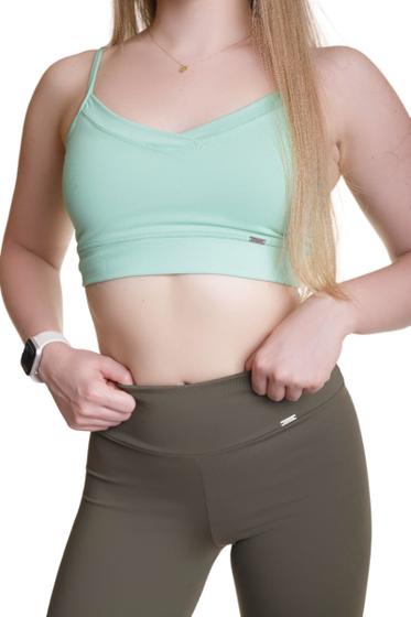 Imagem de Top Academia Fitness Blusa Feminina Cropped Ginástica Casual Confort Alça Ombro Treino Musculação