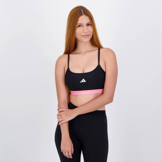 Imagem de Top Adidas Latin Fit Colorblock Feminino Preto e Rosa