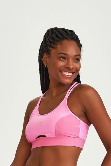 Imagem de Top Atletika Santorini com Abertura Frontal Cajubrasil Rosa Glossy