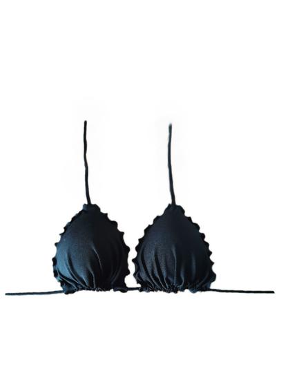 Imagem de Top avulso com bojo parte de cima do Biquíni frufru preto com bojo