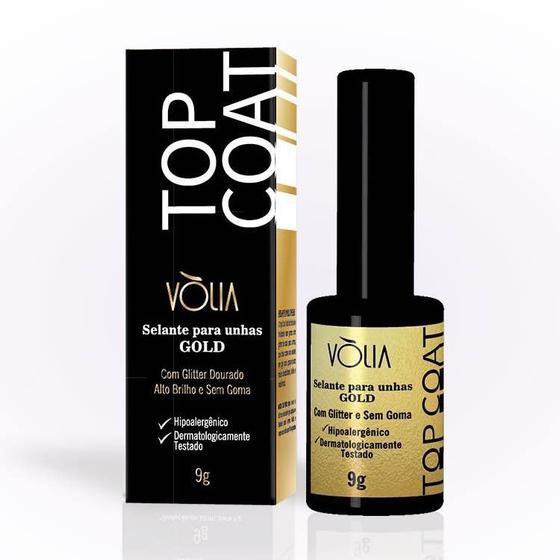 Imagem de Top coat finalizador alongamento volia 9g - gold glitter