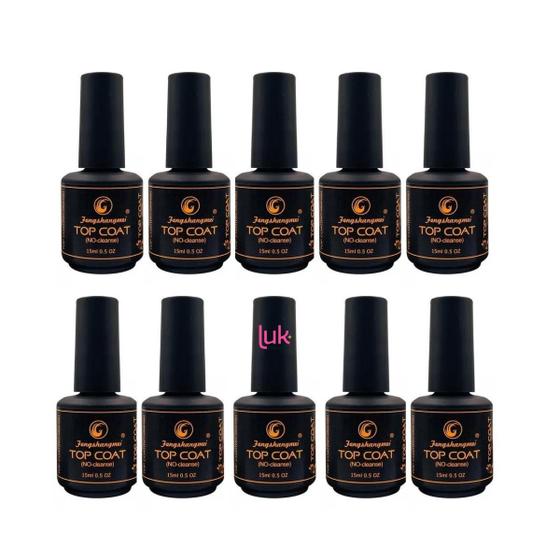 Imagem de Top Coat Selante Pretinho Do Poder 15Ml Kit Com 10 Unidades