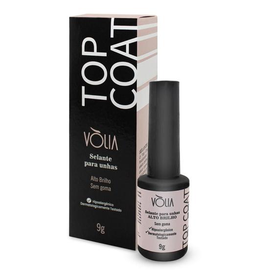 Imagem de Top Coat Selante Unhas Gel Vòlia 9g Alto Brilho Sem Goma Finalizador Proteção Acabamento Esmalte