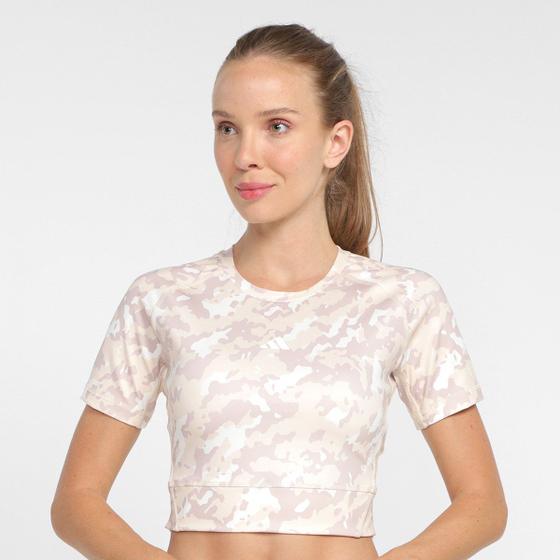 Imagem de Top Cropped Adidas Techfit Camo Feminino