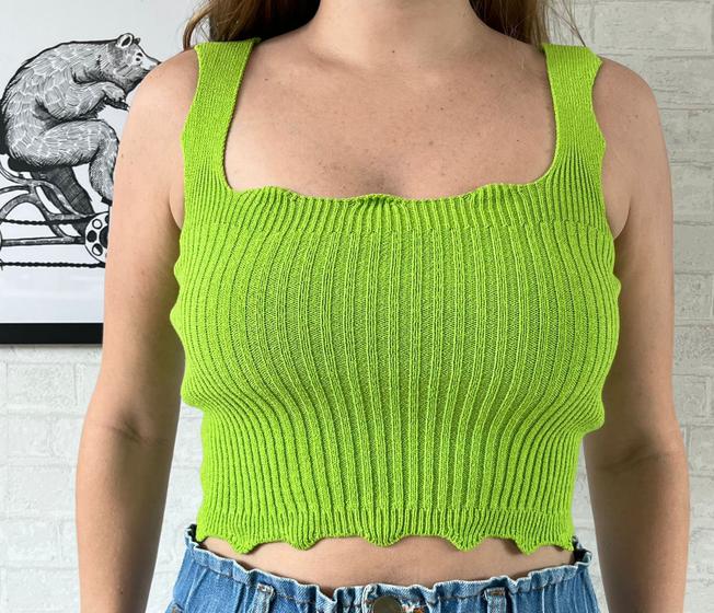 Imagem de Top Cropped Dani Tricot Modal Alça Ondulada