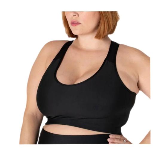 Imagem de Top Cropped Nadador Plus Size G1 G2 G3 G4 Academia Grosso Fitness Feminino