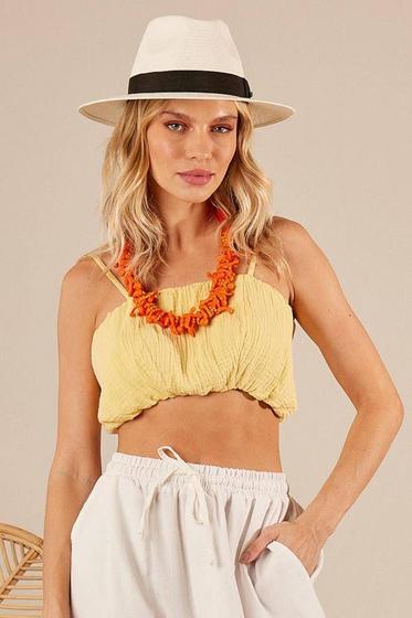 Imagem de Top Faixa Com Lastex Amarelo Yacamim F5