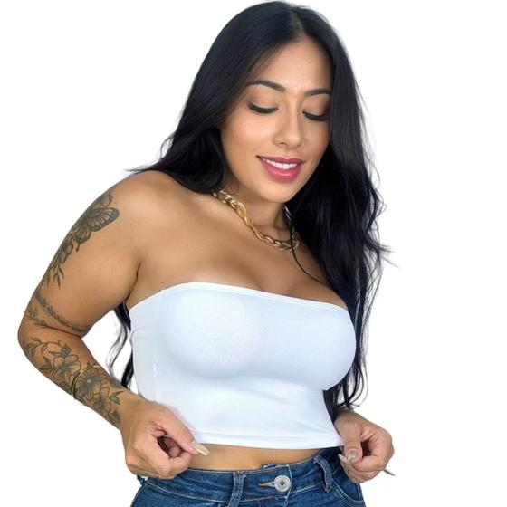 Imagem de Top Faixa Cropped sem alça Sem Bojo Básico Cropie