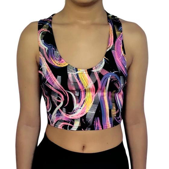 Imagem de Top Feminino Regata Justo Barra Estampas Sortidas Suplex Pp ao Plus Size