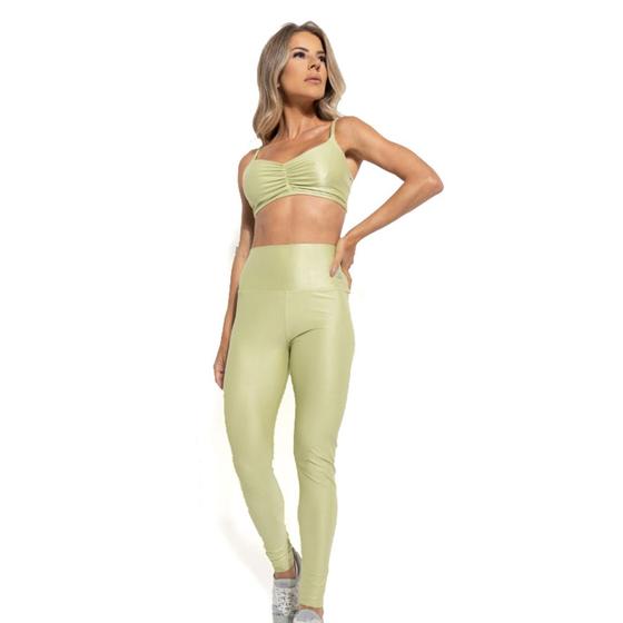 Imagem de Top Fit Leve Feminino Canelado Brilho Lima Amplifit