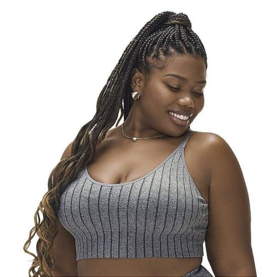 Imagem de Top Mescla Com Bojo Removível Sem Costura Plus Size