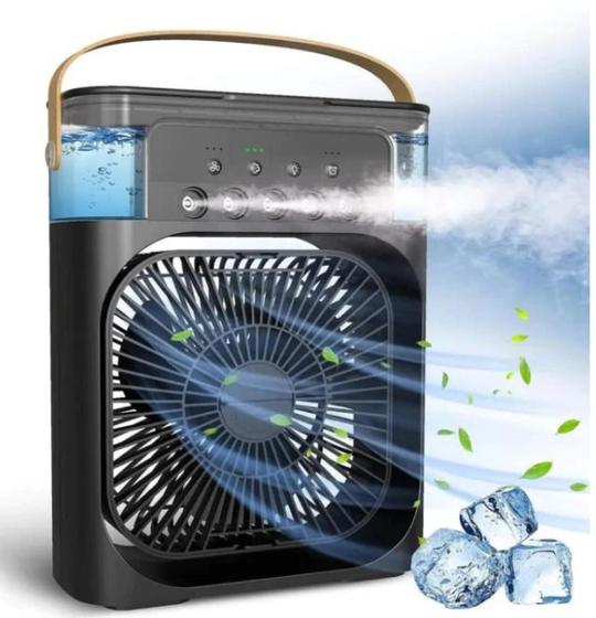 Imagem de TOP Mini Climatizador de Ar Umidificador Ventilador Refrigeração - COR: PRETO -  Ótimo para Pequenos Ambientes