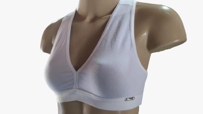 Imagem de Top Nadador Cotton Feminino Finesse Sem Bojo Branco